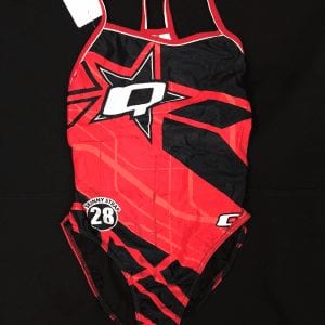 Q Swimwear 2015 FK Red/Black Star Skinny Strap Tank